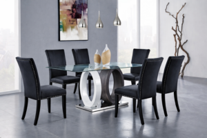 D1628 - 7 Piece Dining Room Set (Dining Table And 6 D03 Dining Chairs) - Black