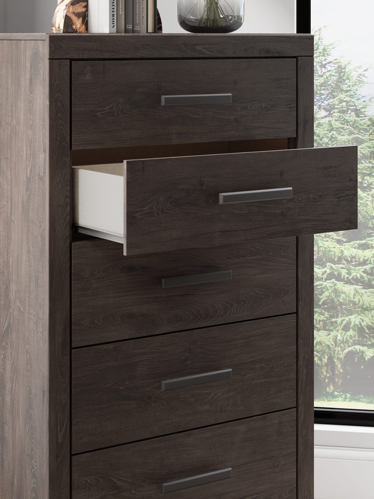 Prendonea - Five Drawer Chest - Charcoal - Image 10