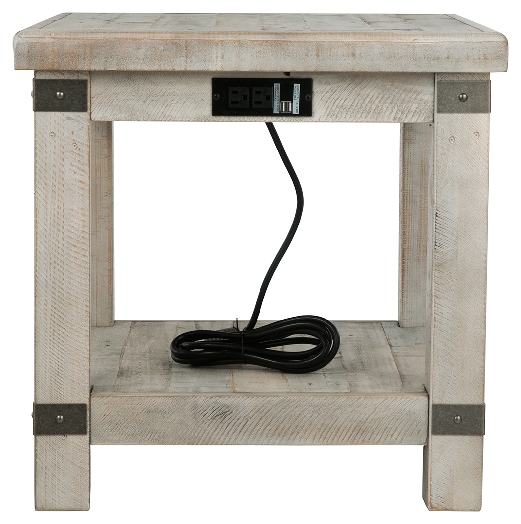 Carynhurst - Rectangular End Table - White Wash Gray - Image 5