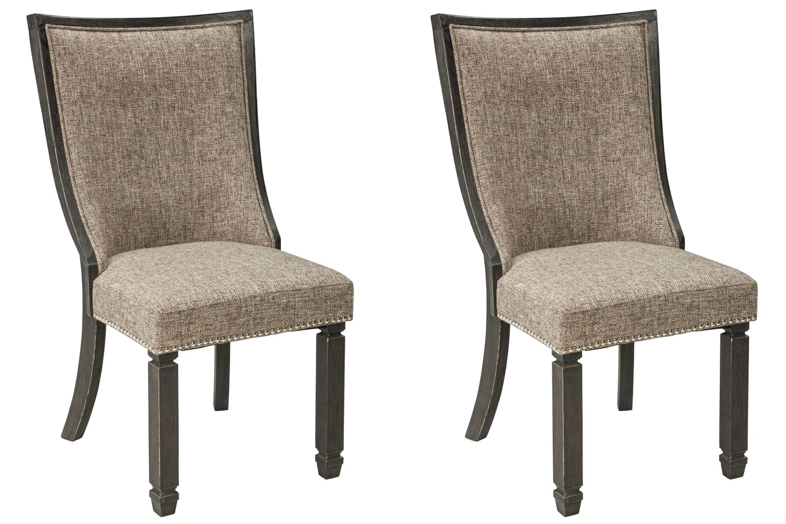 Tyler Creek - Dining UPH Side Chair (Set of 2) - Framed Back - Black / Grayish Brown - Image 4
