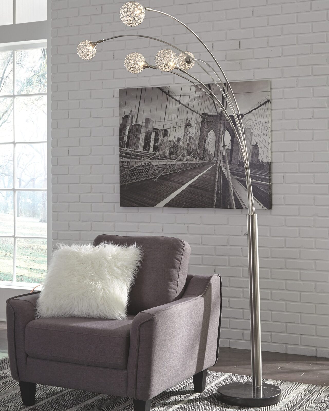 Winter - Metal Arc Lamp - Silver Finish - Image 2