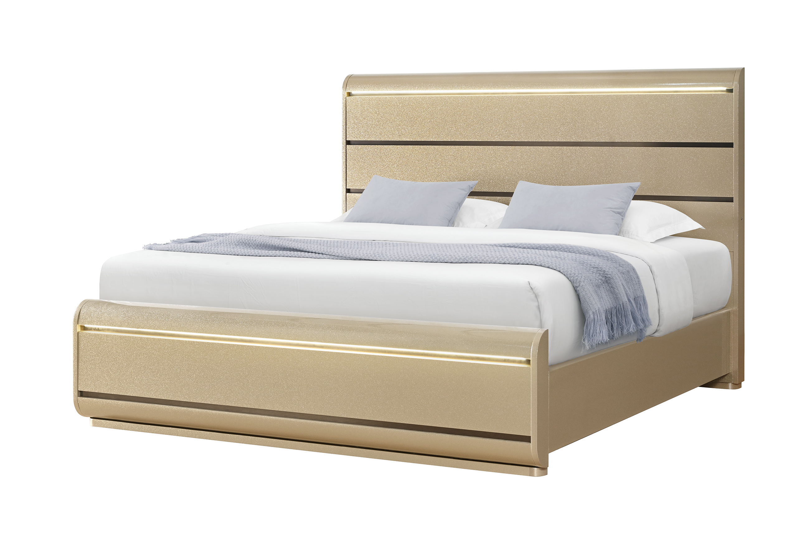 Genesis - Bed With LED - Gold - Image 4