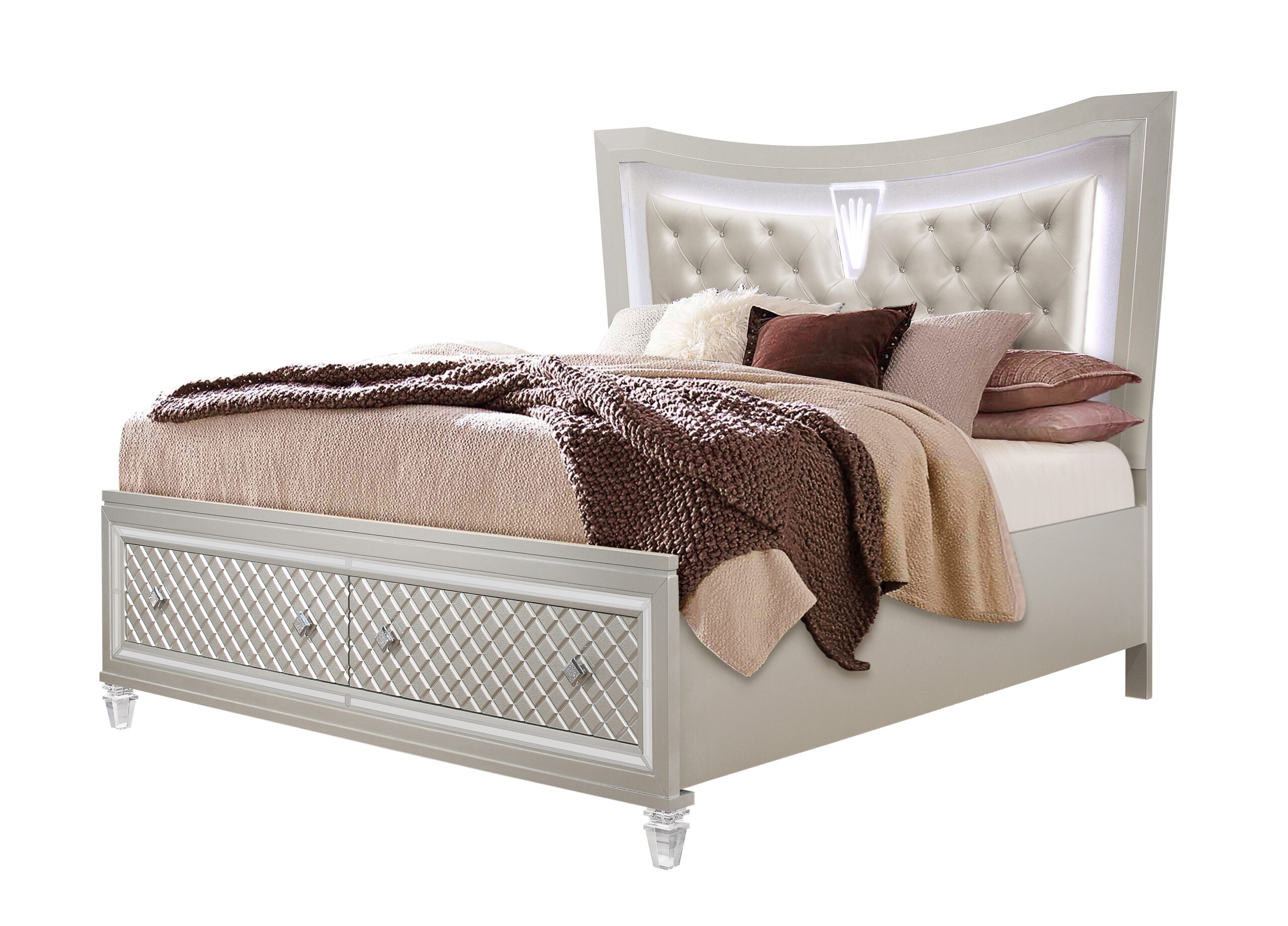 Paris - Bed Storage Footboard & Slats - Champagne - Image 4