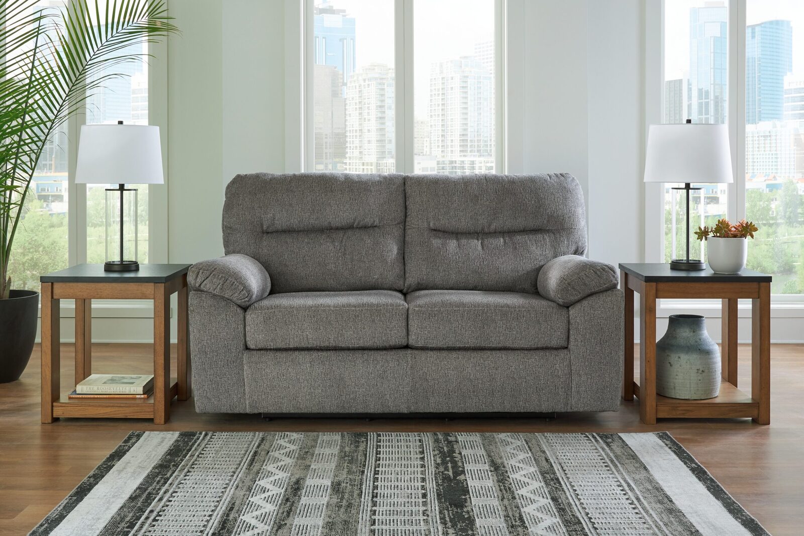 Bindura - Glider Loveseat - Mineral - Image 2