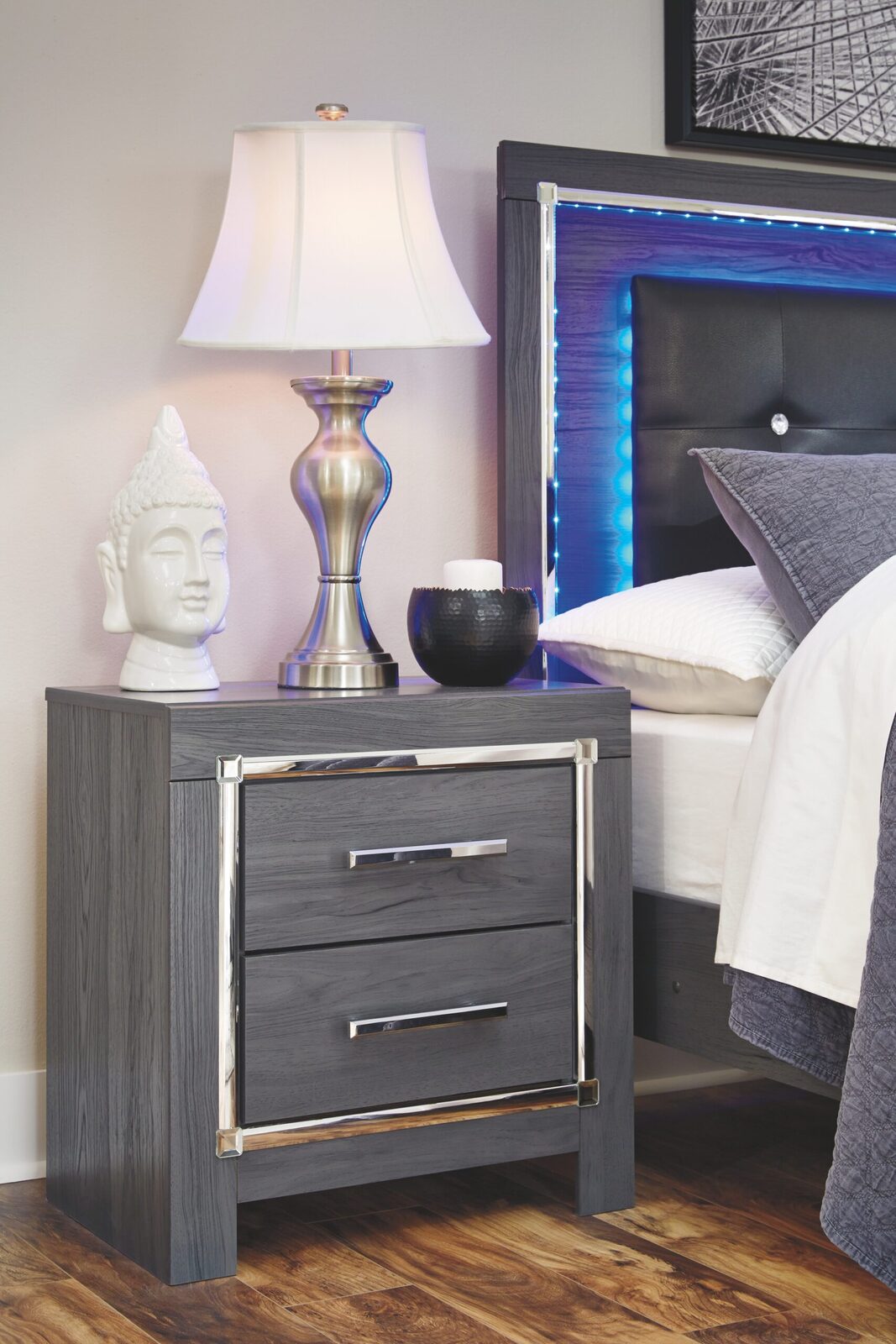 Lodanna - Two Drawer Night Stand - Gray - Image 3