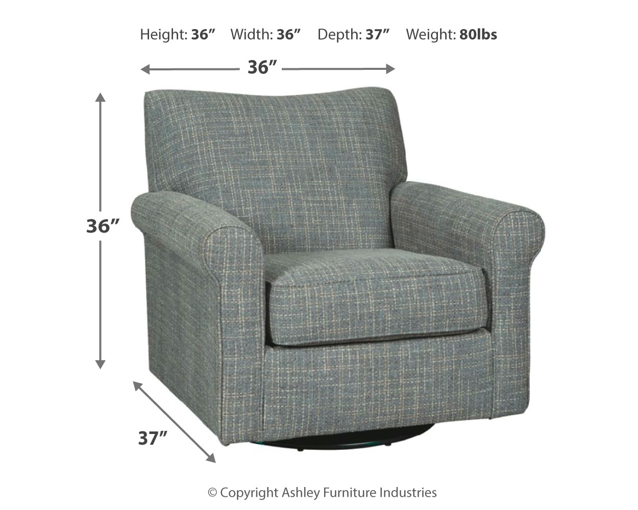Renley - Swivel Glider Accent Chair - Image 5