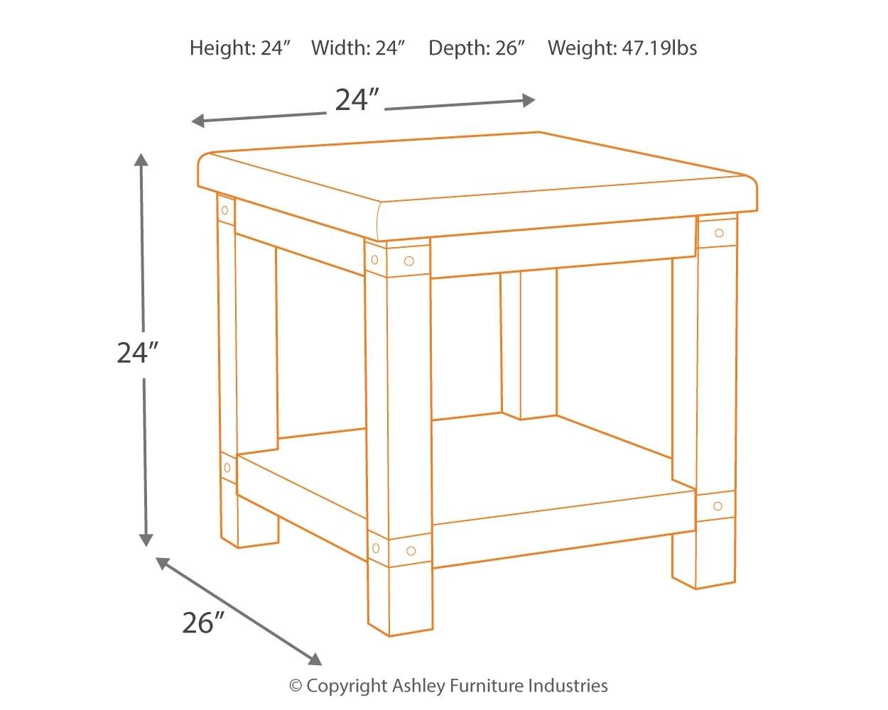 Carynhurst - Rectangular End Table - White Wash Gray - Image 8