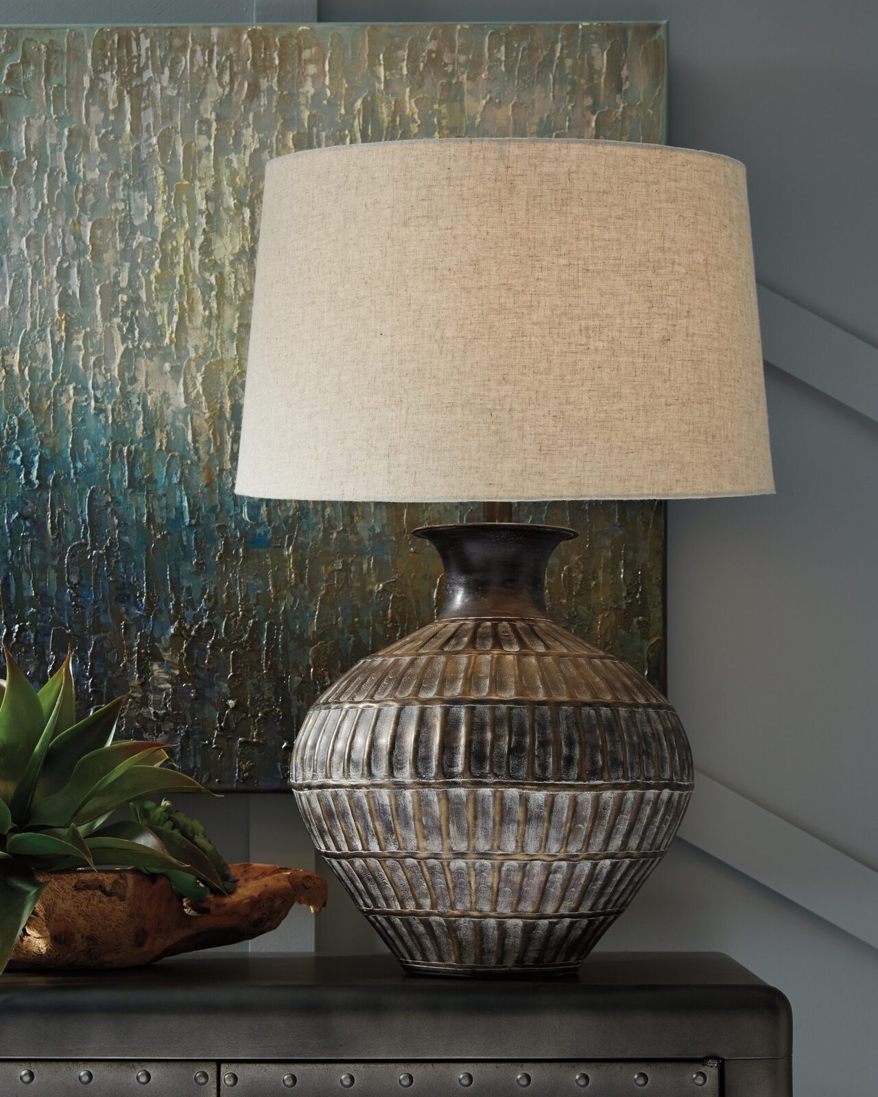 Magan - Metal Table Lamp - Antique Bronze Finish - Image 3