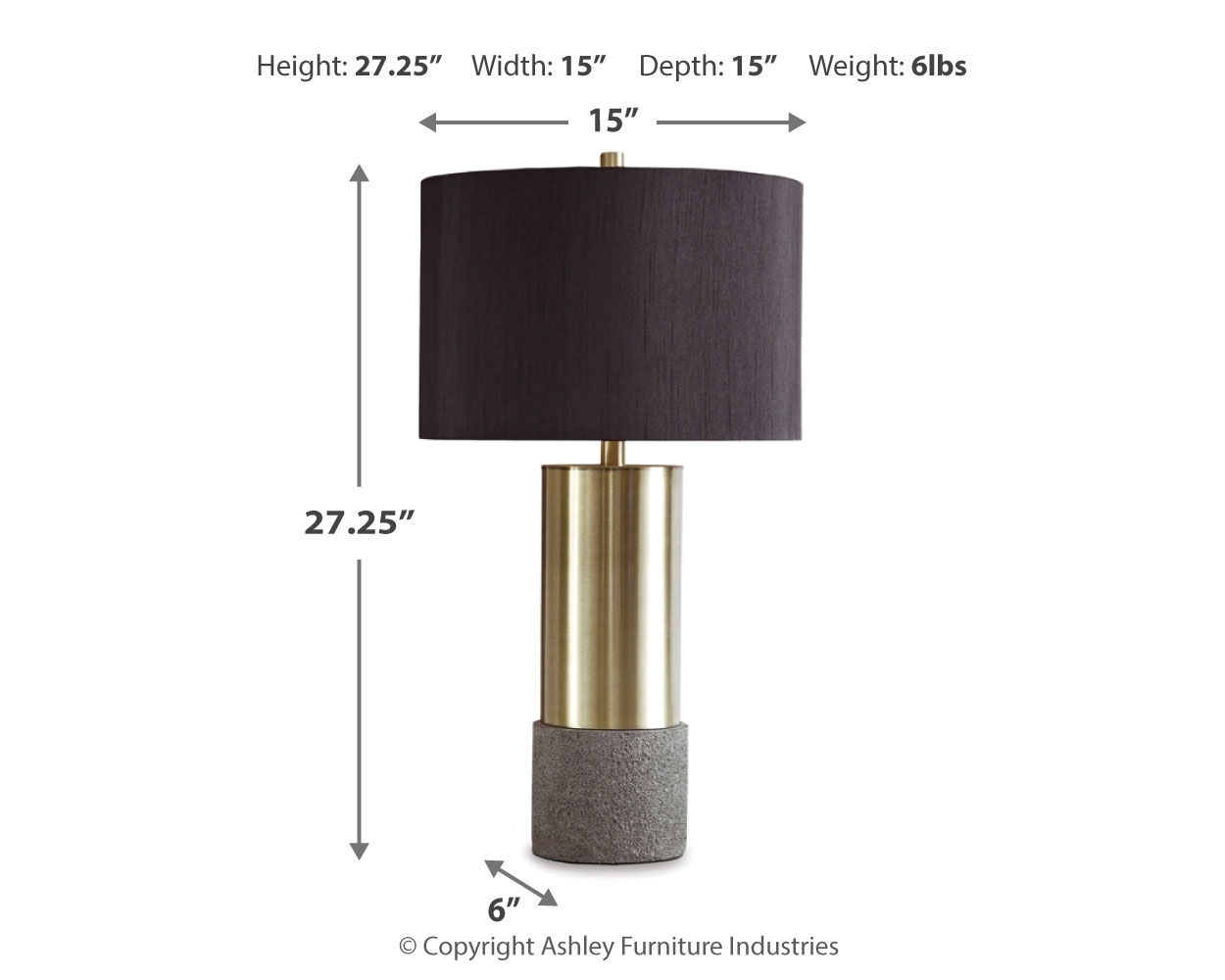 Jacek - Metal Table Lamp (Set of 2) - Gray / Brass Finish - Image 4