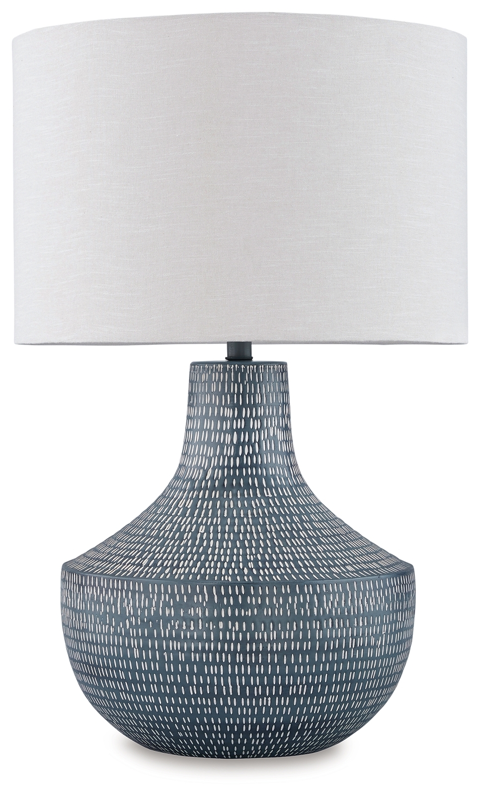 Schylarmont - Metal Table Lamp - Antique Gray / White