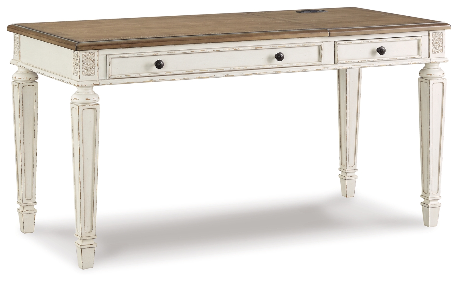 Realyn - Home Office Lift Top Desk - White / Brown