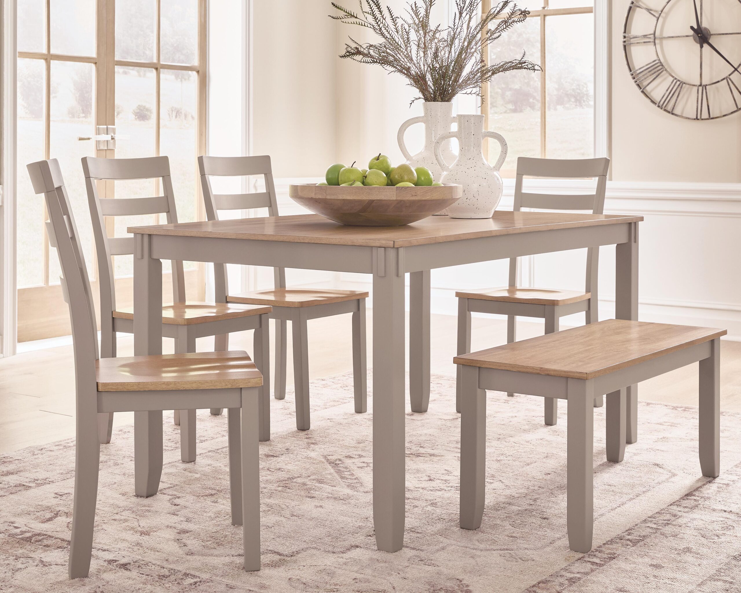 Harperfeld - Dining Room Table Set (Set of 6) - Natural / Gray - Image 4