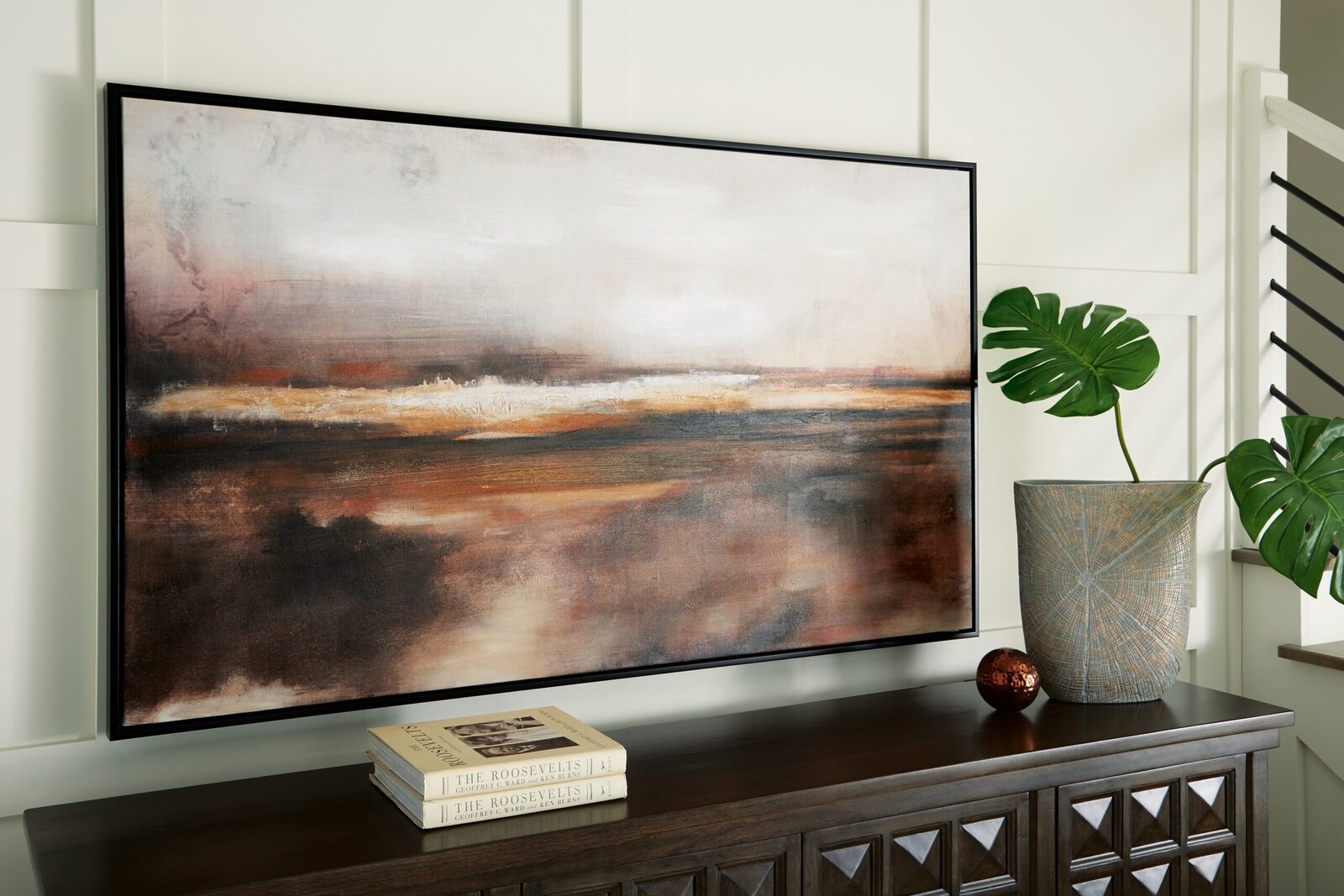 Drewland - Wall Art - Black / Brown / Orange - Image 2