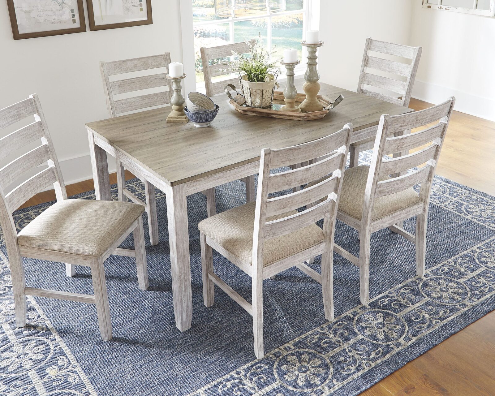 Skempton - Dining Room Table Set (Set of 7) - White - Image 2