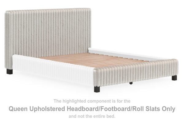 Zuraleus - Queen Upholstered Headboard/Footboard/Roll Slats - Gray