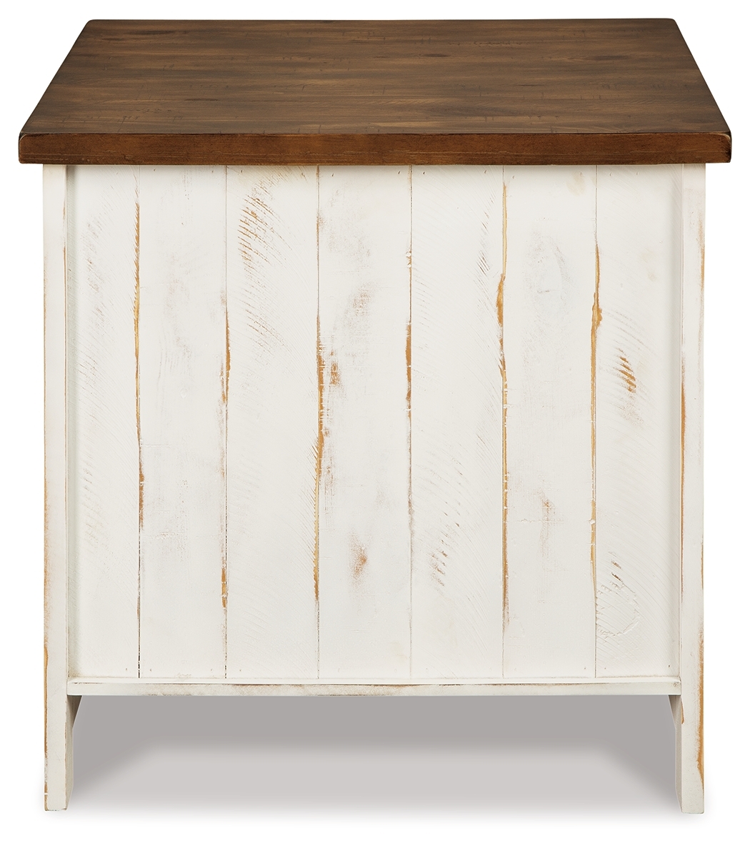 Wystfield - Rectangular End Table - 2 Doors - White / Brown - Image 7
