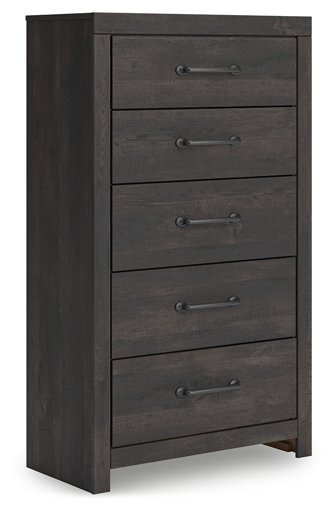Hollivern - 4 Pc. - Twin Panel Storage Bed, Dresser, Mirror And Chest - Dark Gray - Image 10