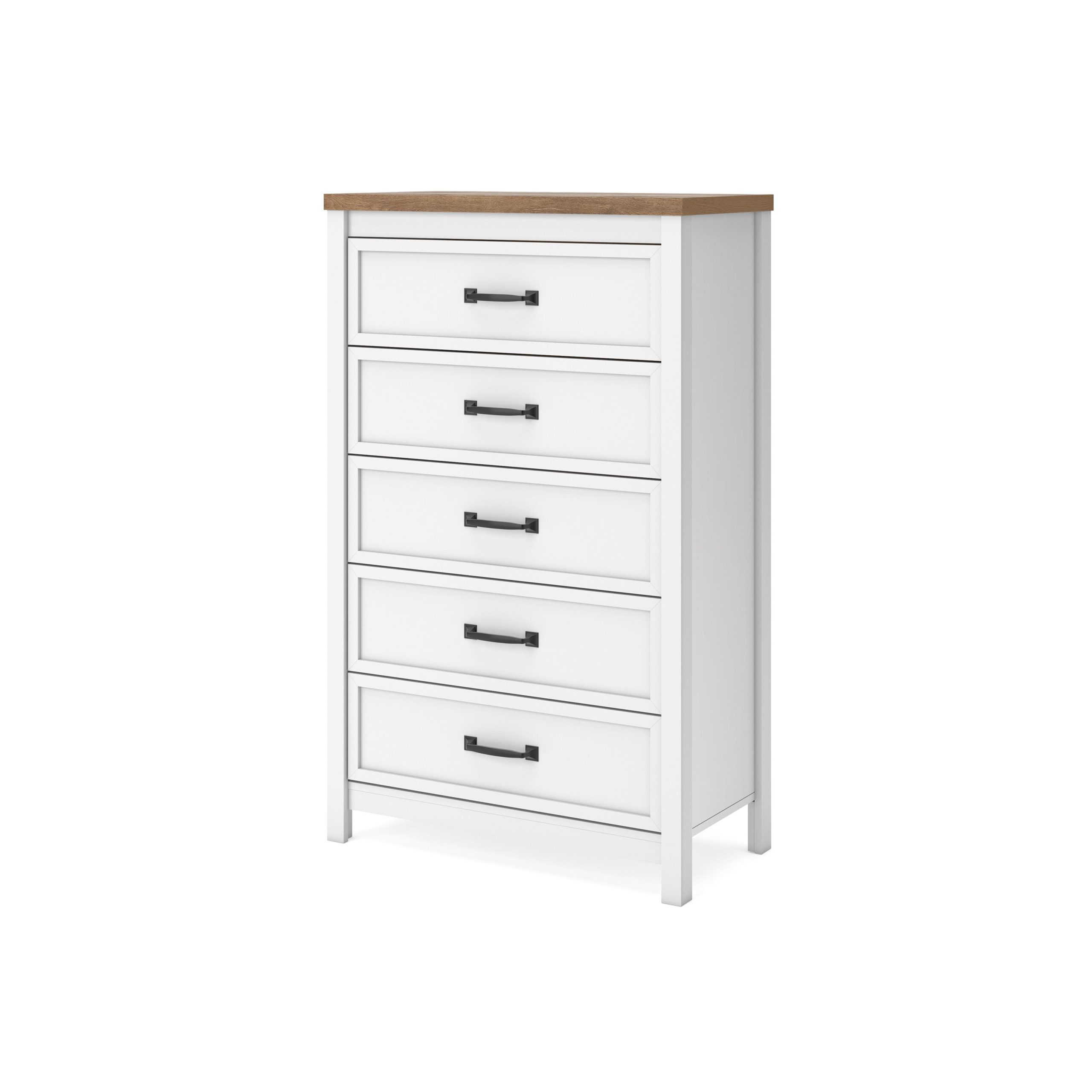 Kerisden - Five Drawer Chest - White / Brown - Image 4