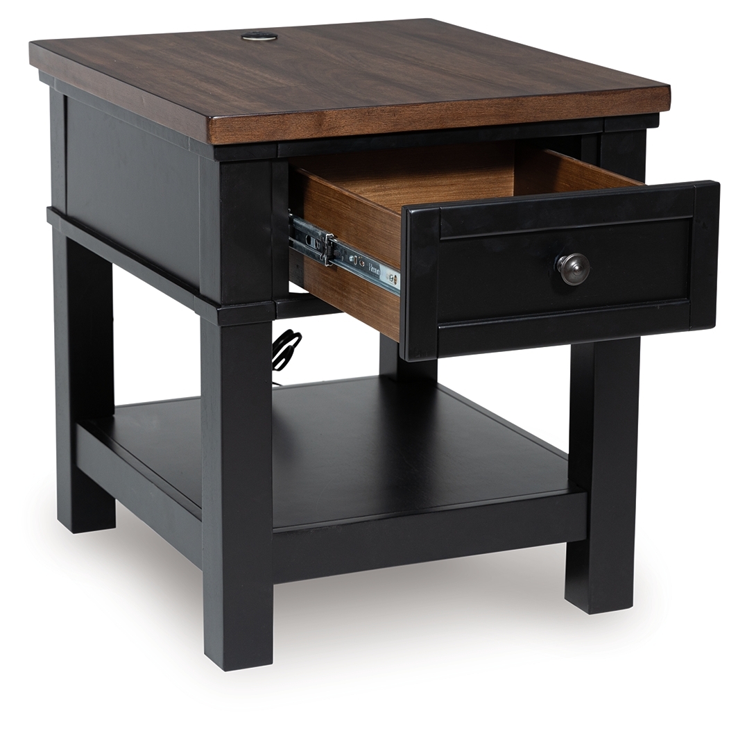 Wildenauer - Rectangular End Table - Brown / Black - Image 3
