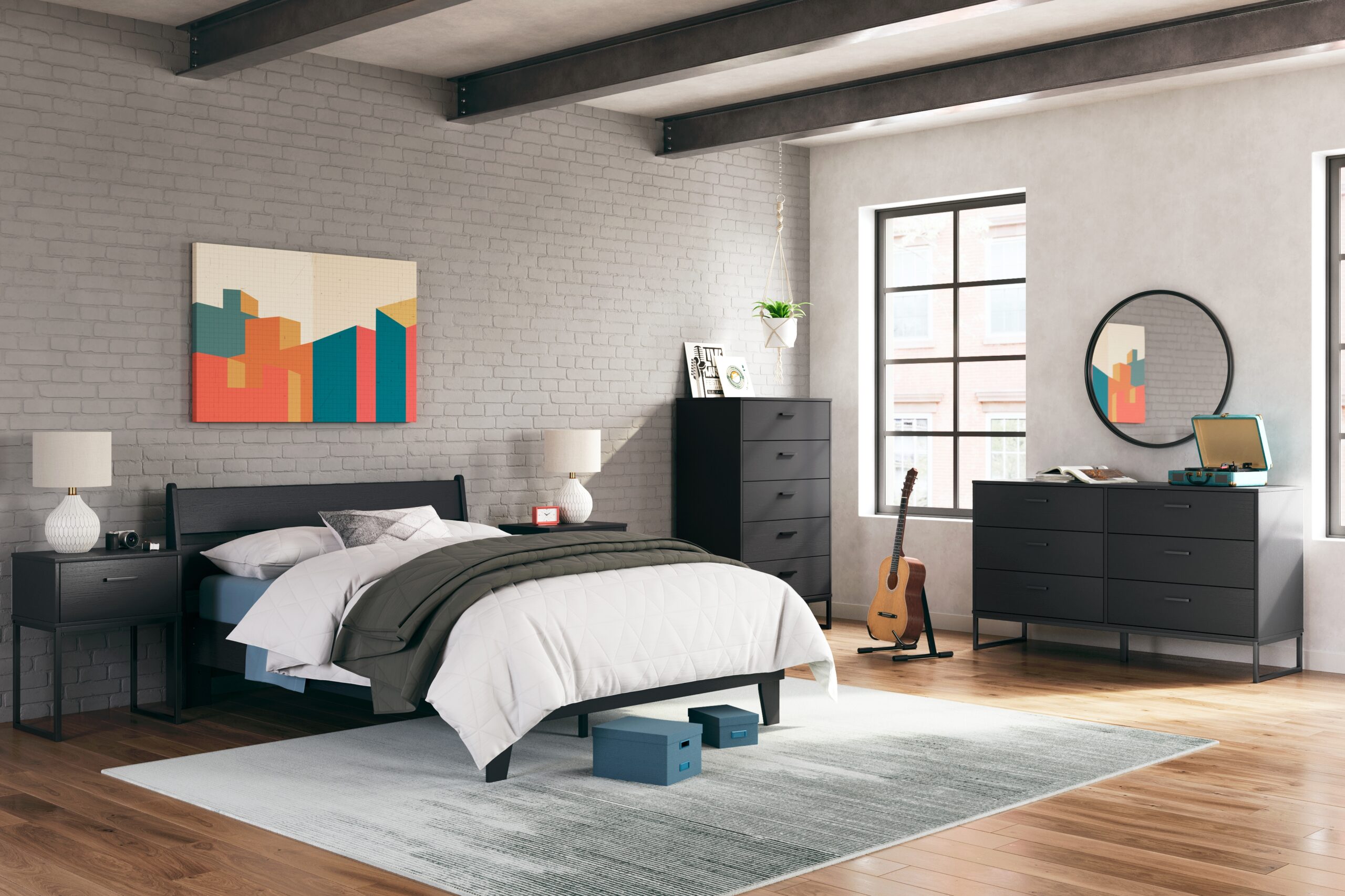 Socalle - Five Drawer Chest - Black - Image 11