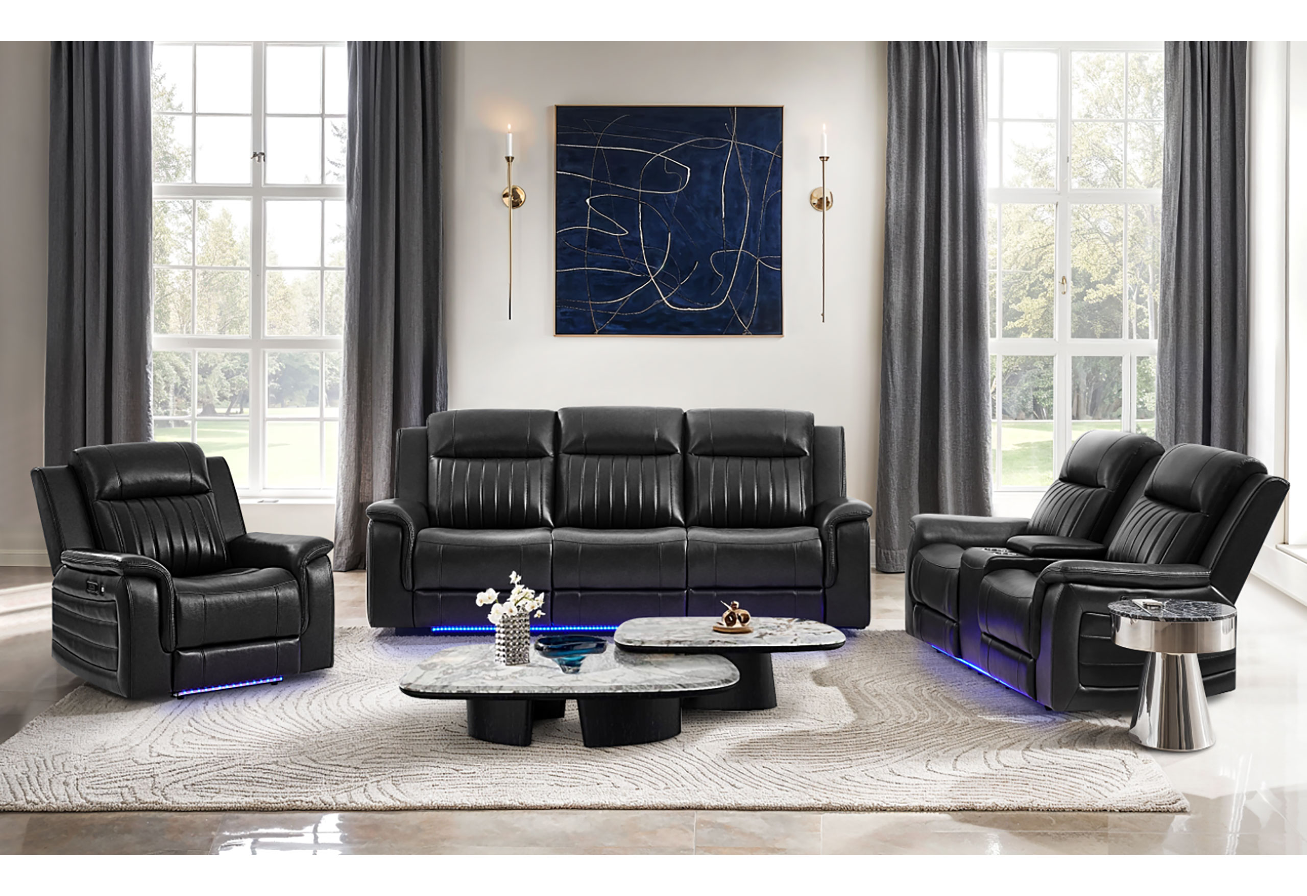 U8879 - Living Room Set - Charcoal
