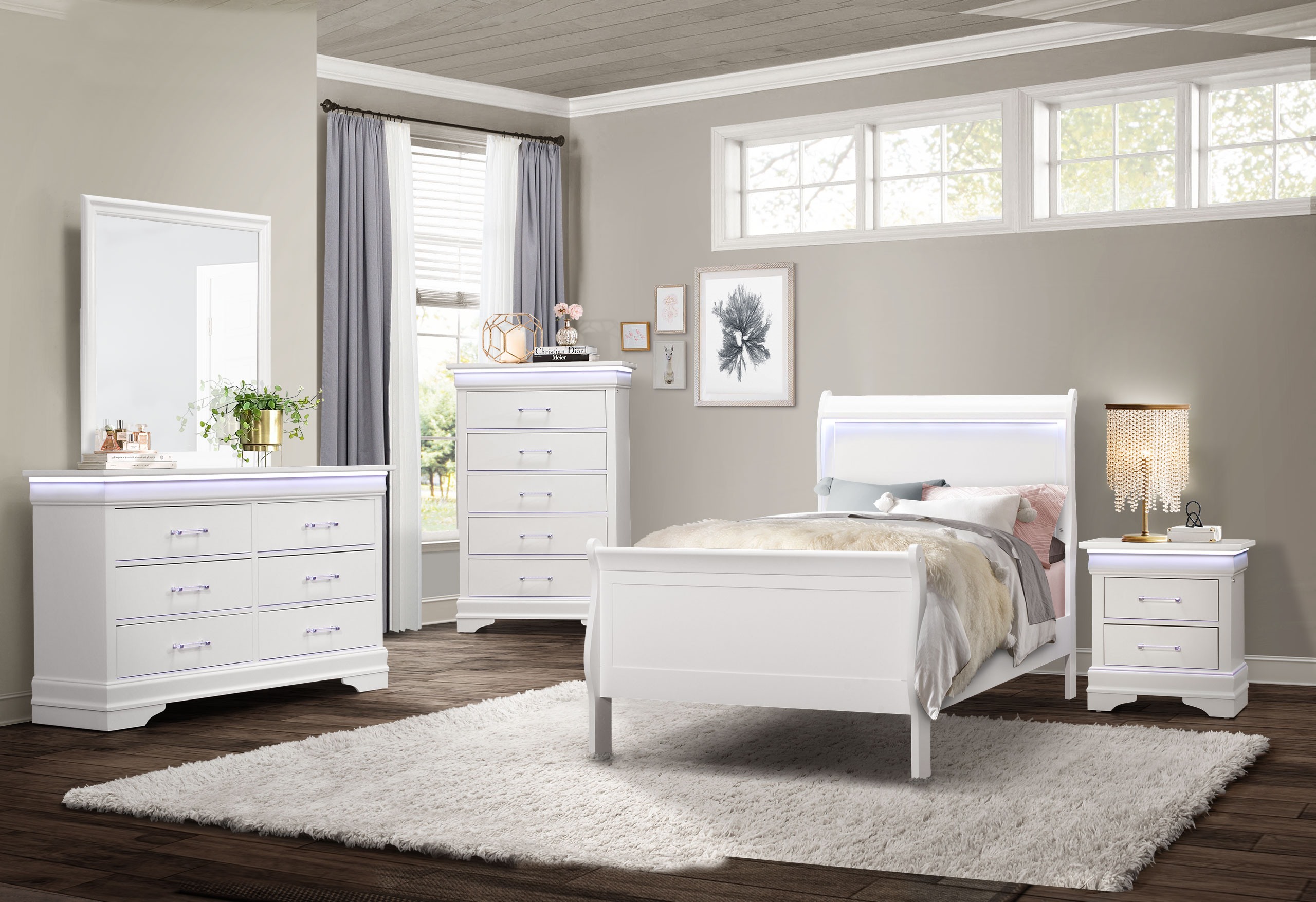 Charlie - Twin Bed - White - Image 4