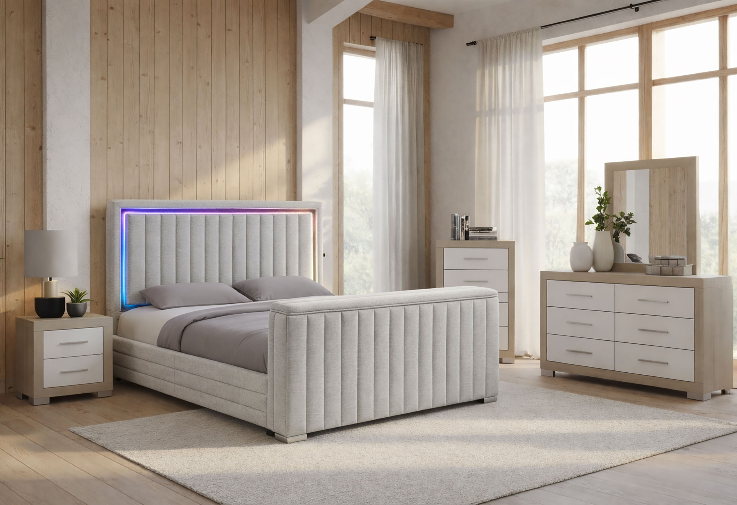Elias - 5 Piece Bedroom Set TV Footboard