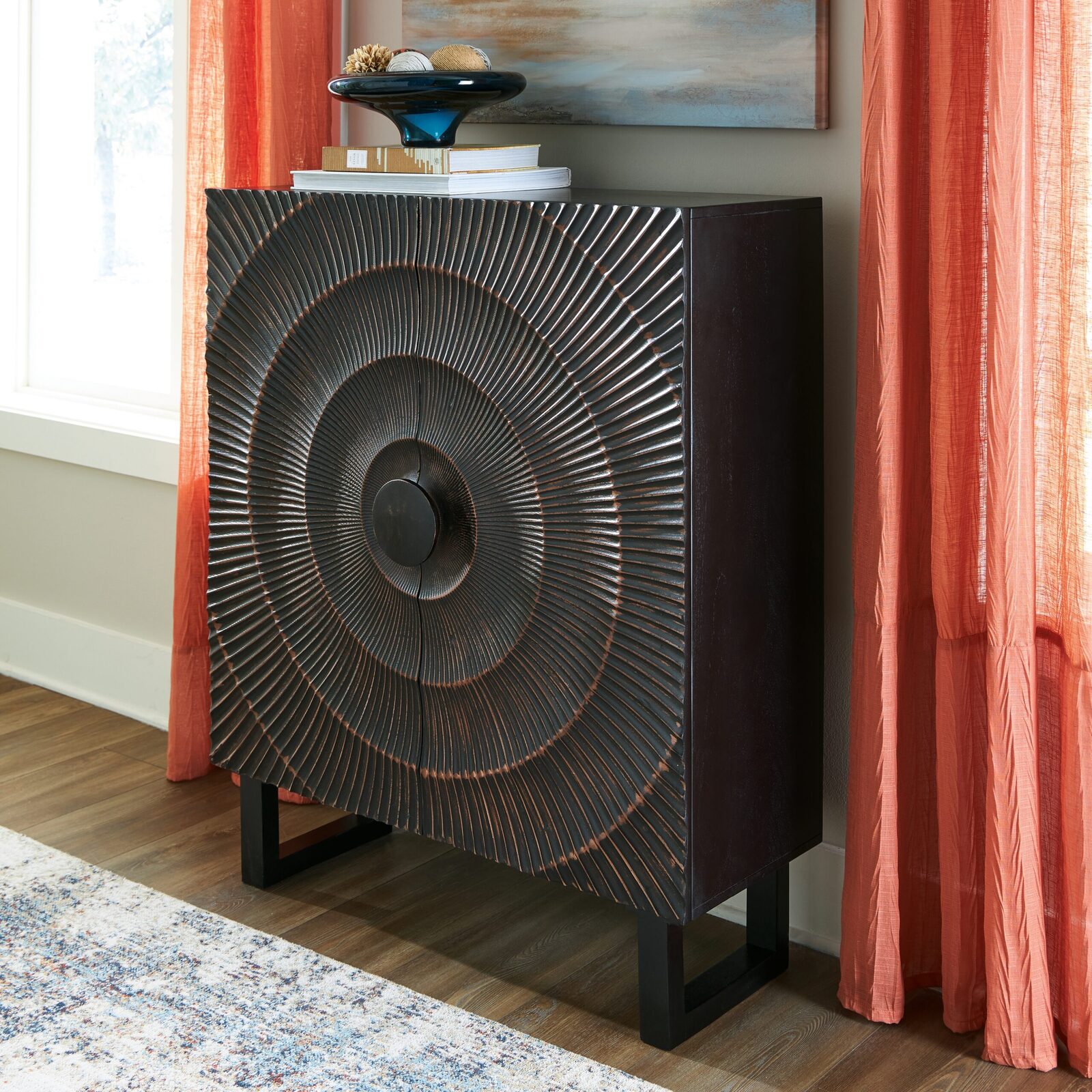 Fosterman - Accent Cabinet - Distressed Black - Image 2