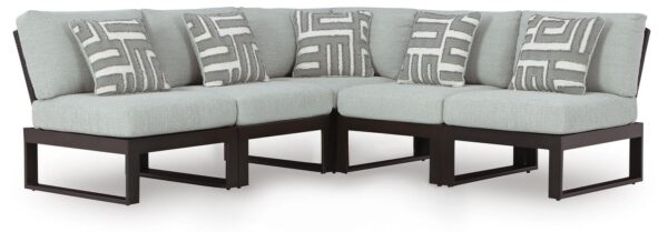 Beachloft - 5-Piece Outdoor Sectional - Black / Gray