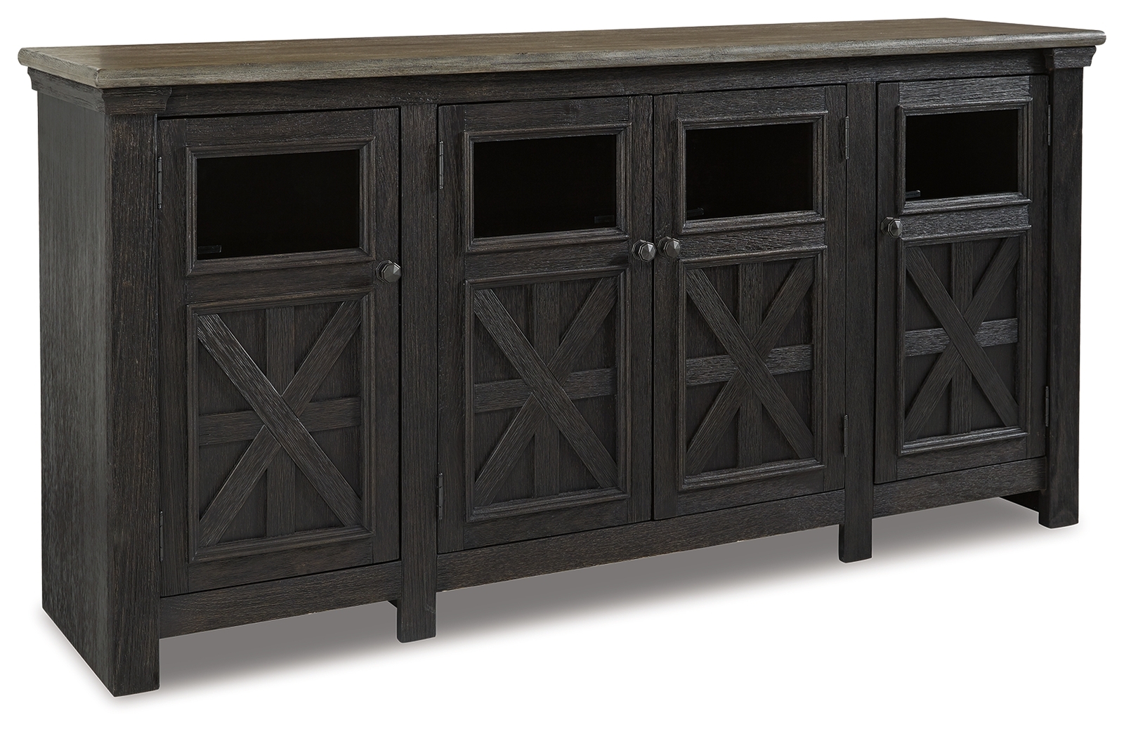 Tyler Creek - Extra Large TV Stand - Black / Gray - Image 5