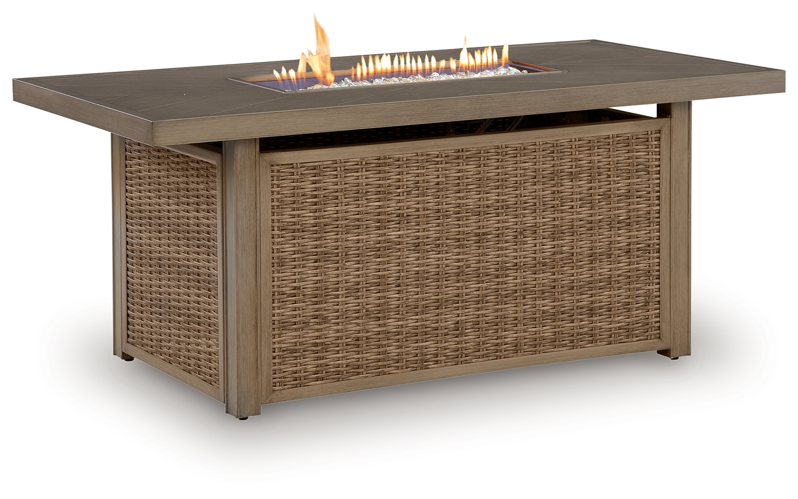 Laguna Heights - Rectangular Fire Pit Table - Beige - Image 3