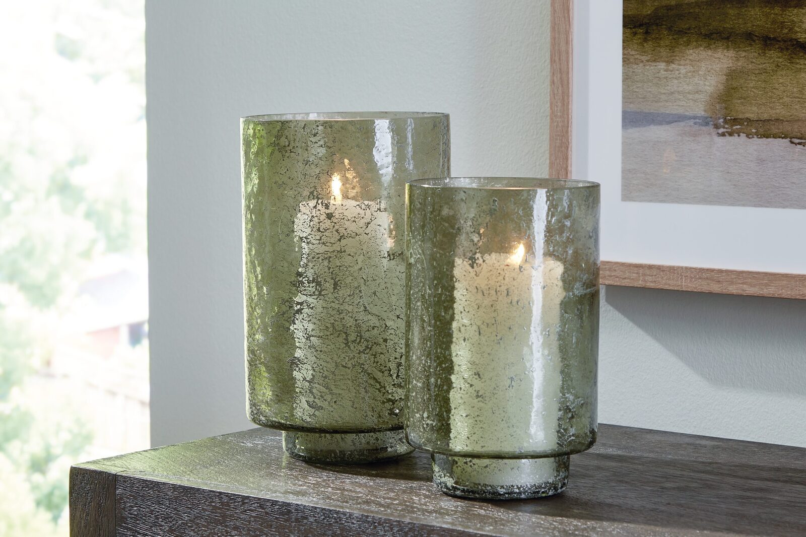 Clarkton - Candle Holder Set (Set of 2) - Green - Image 2