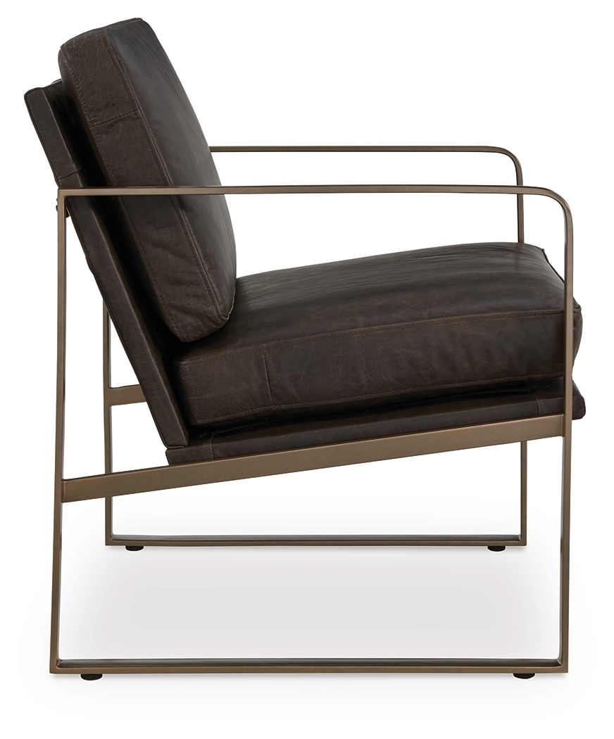 Bradett - Accent Chair - Dark Brown / Gold Finish - Image 4