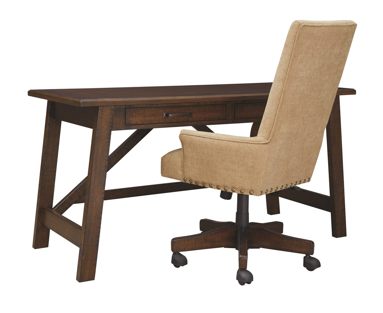 Baldridge - Home Office Large Leg Desk - Rustic Brown - Image 12