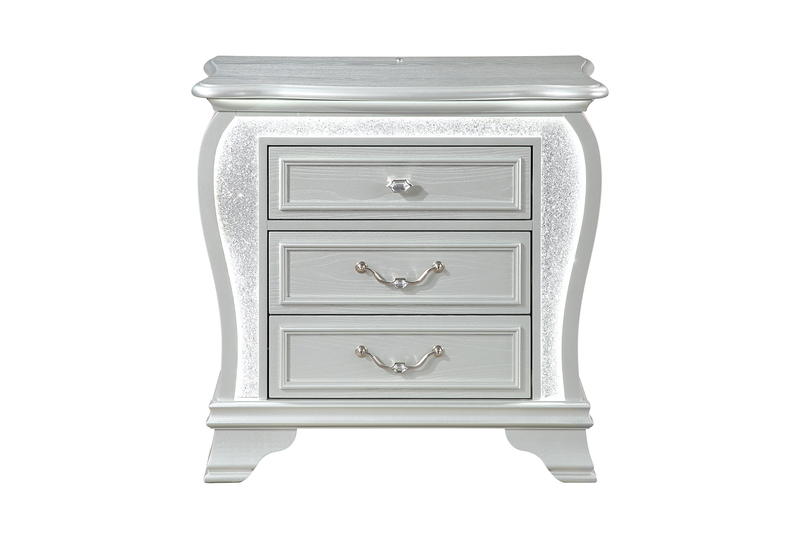 Aria - Nightstand With LED - Silver