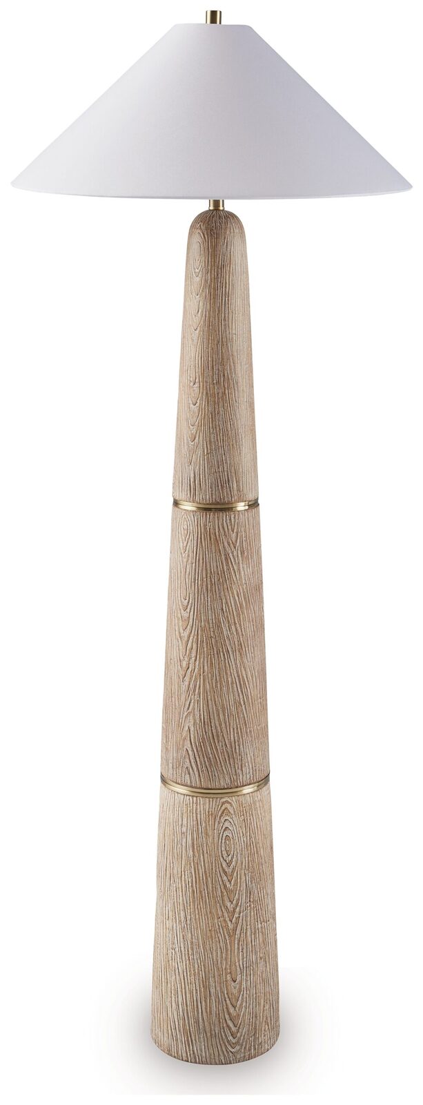 Gasparleigh - Poly Floor Lamp - Brown / Gold Finish