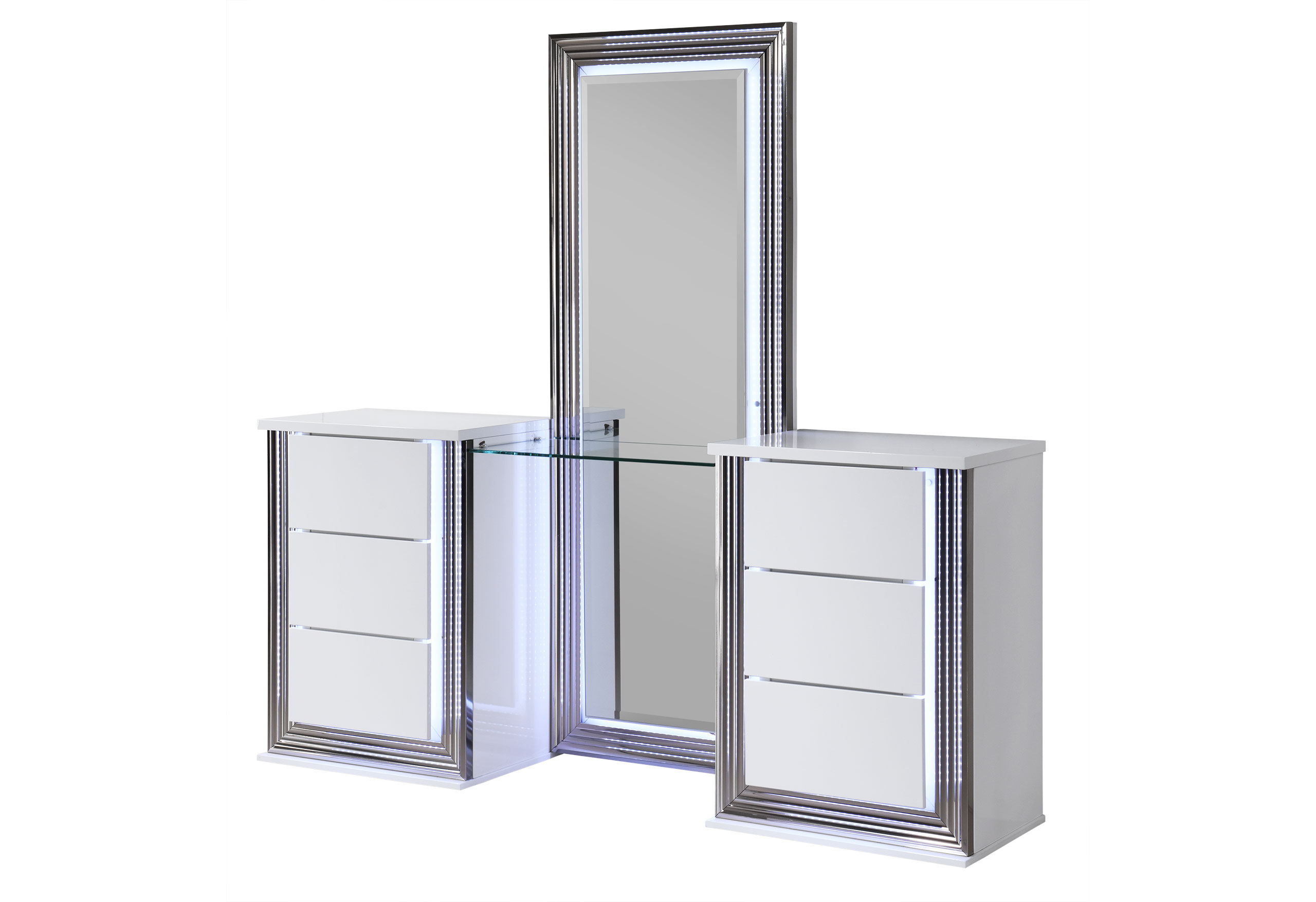 Ylime - Floor Mirror With LED - Smooth White - Image 3