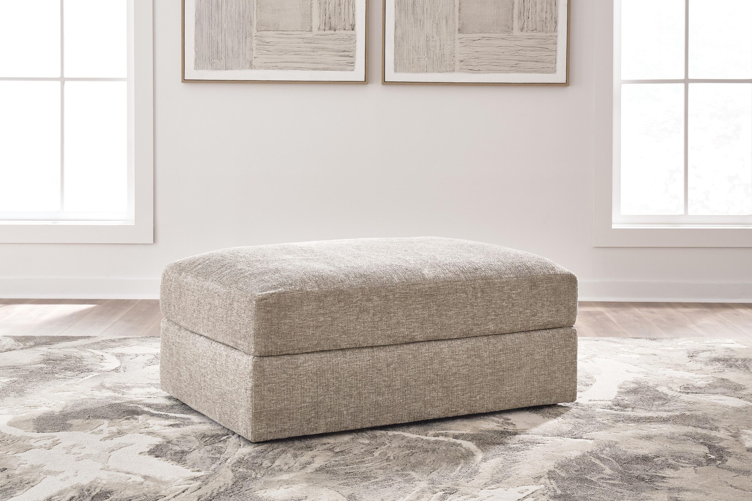 Nexora-Court - Oversized Accent Ottoman - Burlap - Image 2