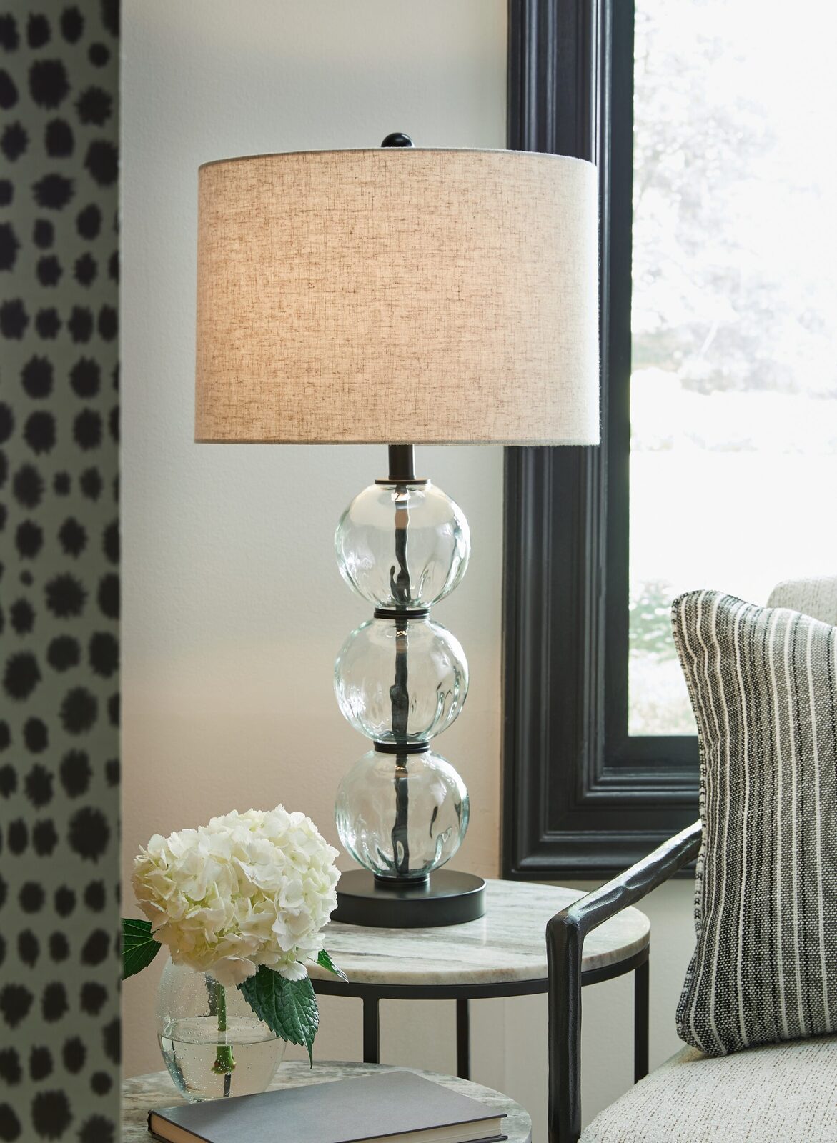 Airbal - Glass Table Lamp (Set of 2) - Clear / Black - Image 2