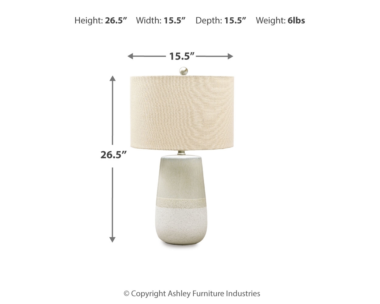 Shavon - Ceramic Table Lamp - Beige / White - Image 3
