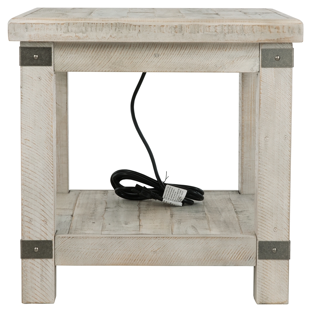 Carynhurst - Rectangular End Table - White Wash Gray - Image 3