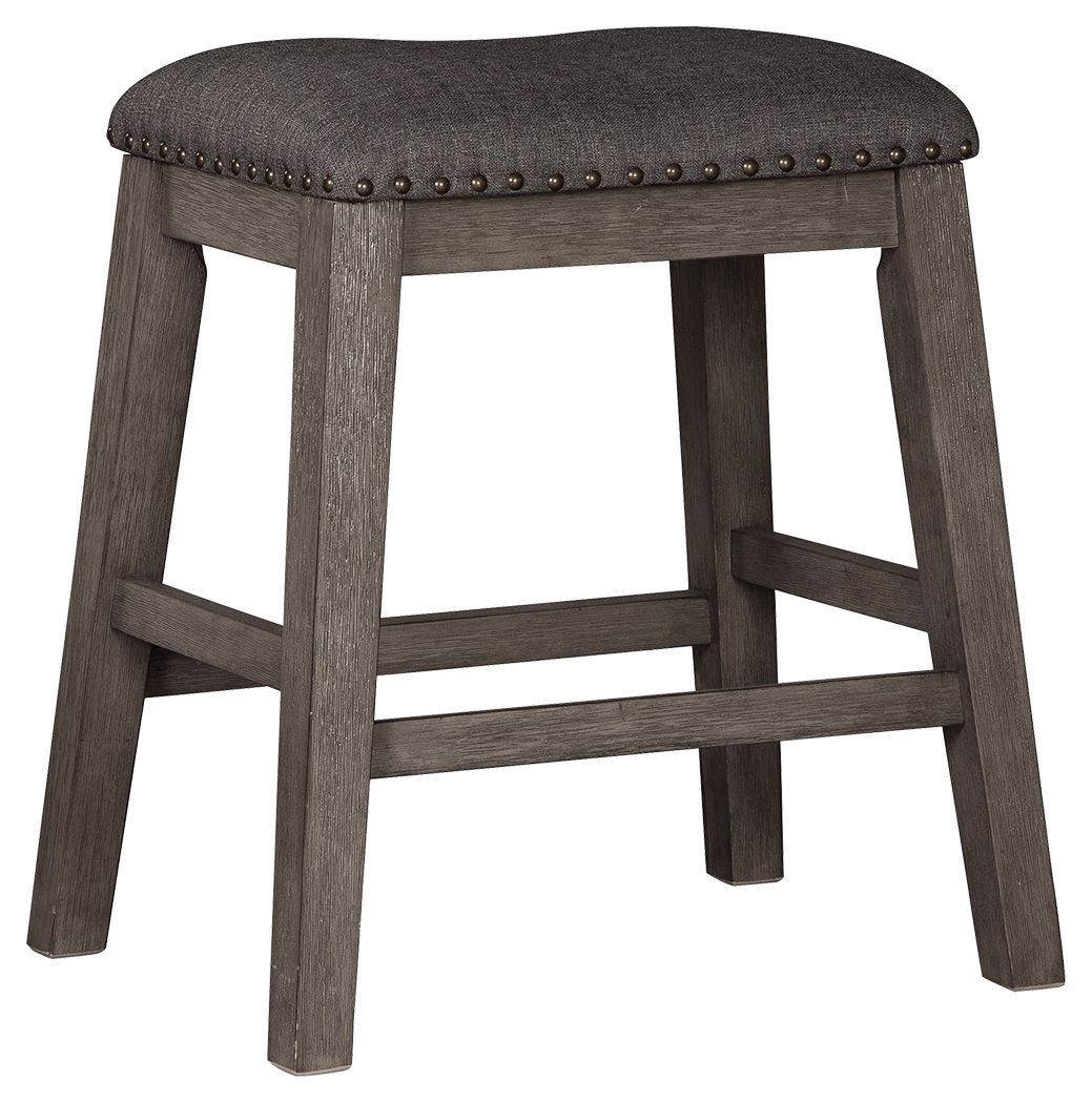 Caitbrook - Upholstered Stool (Set of 2) - Gray - Image 3