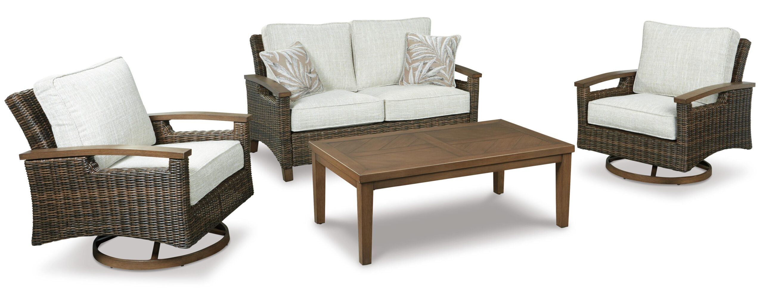 Paradise Trail - Loveseat w/Cushion - Medium Brown - Image 3