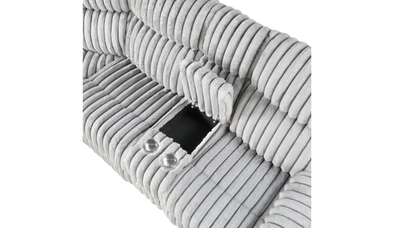U6028 - Reclining Sectional With LED - Gray - Image 4