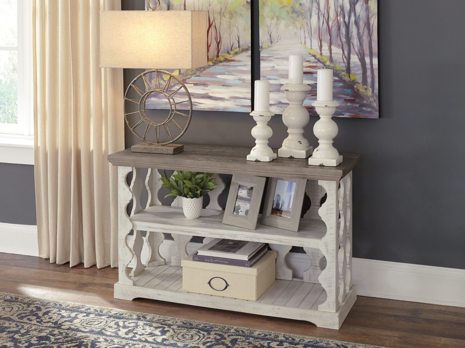 Havalance - Console Sofa Table - Gray / White - Image 2