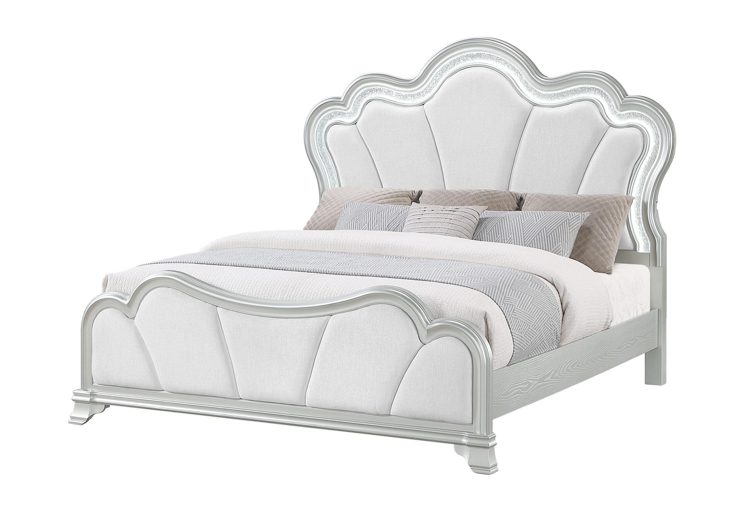 Aria - Bed With LED - Silver - Image 3