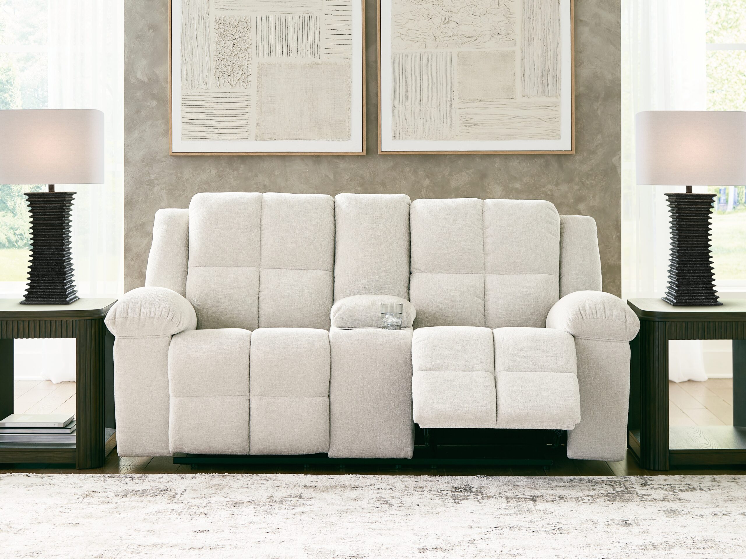 Orlen - Double Reclining Loveseat With Console - Winter - Image 6
