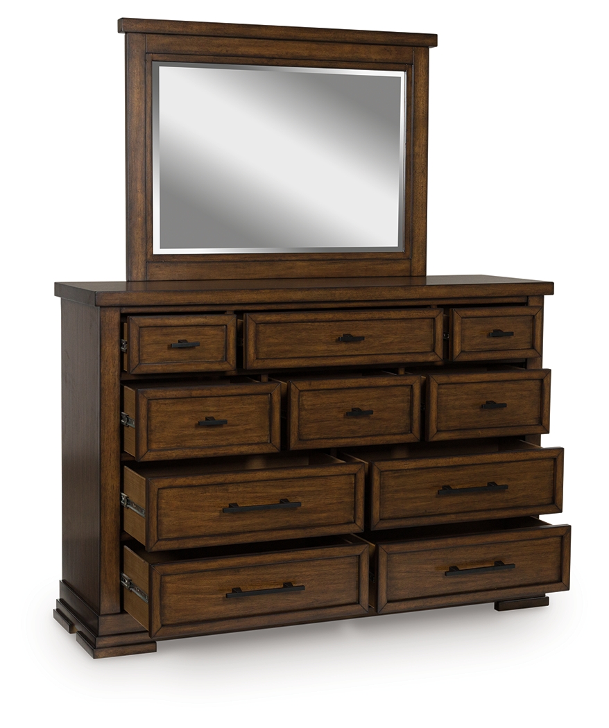 Taffenbrook - Dresser And Mirror - Medium Brown - Image 2