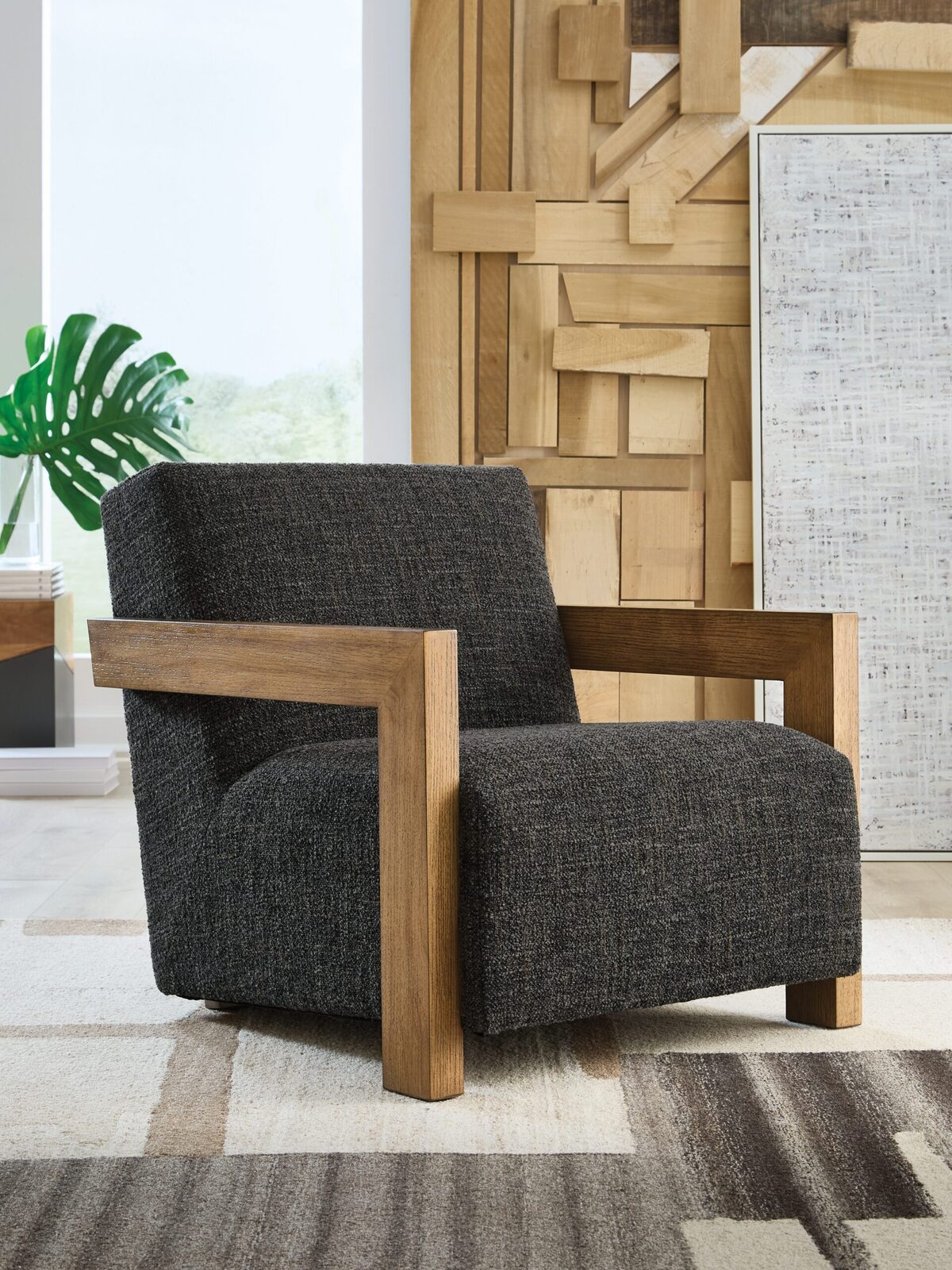 Dorney - Accent Chair - Charcoal / Brown - Image 2