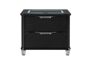 Lando - Nightstand With Speaker And Wireless Charging Platform - Black